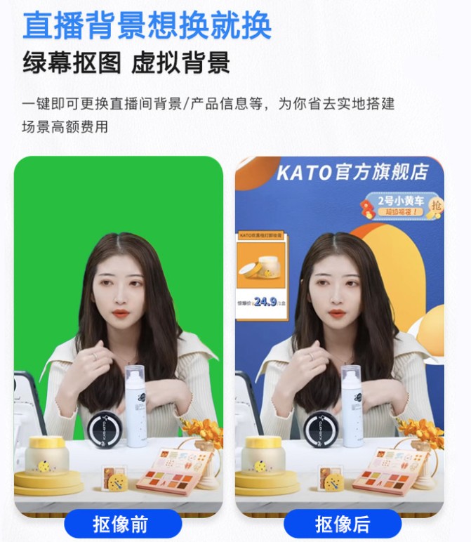 绿幕直播间搭建背景图片视频随意更换